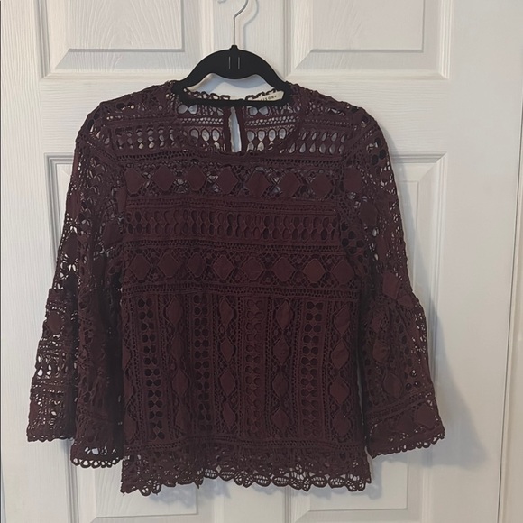 Ellison Tops - Women's Lace Top - Burgundy